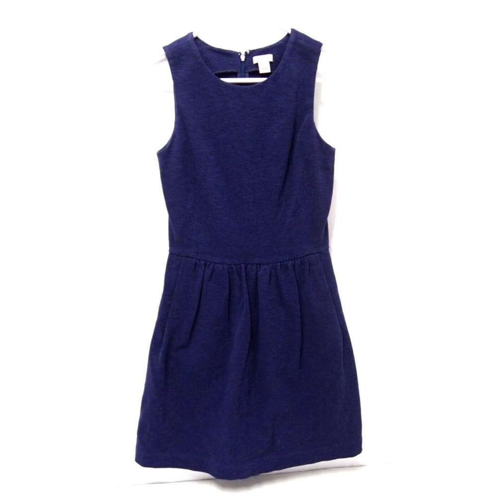J.Crew Womens Dress 2XS Fit & Flare Knit Dress Purple Sleeveless Scoopneck